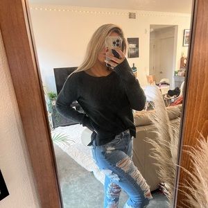 Grey sweater , warm, cute crop